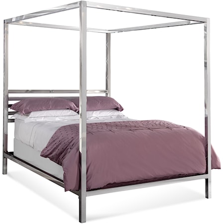 Chrome Queen Poster Bed